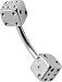 Piercing Schmuck Banane Titan 1,2 x 6 mm + 2 Stahl Würfel in 4 mm