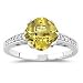 0.12 Cts Diamond & 1.75 Ct Yellow Beryl Ring in 14K White Gold-3.0