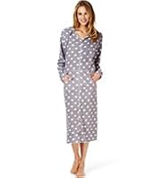 Per Una Cotton Rich Spotted Zip Through Dressing Gown