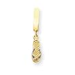 14K Rhodium 3D Textured Single Flip-Flop T-Toy Belly Ring