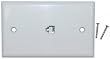 RJ11, 4C White Smooth Telephone Wall Plate