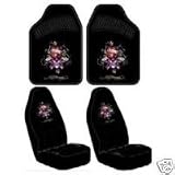 Ed Hardy Love Kills Slowly Seat Covers & Floor Mats 4-pc Set