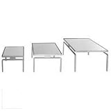 Strata Metal Riser Set, 3 Piece, Square Trays, Acrylic Mirror, White Stand