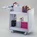 Two-Sided Molded Slant Shelf Cart, 4 Casters, 45wx22-7/8dx37-1/2h, Light Gray (SAF5332GR)