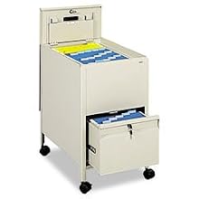 Safco Locking Mobile Tub File with Drawer, Letter Size  Putty