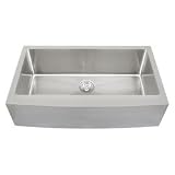 Ticor Tight Radius 36 Apron Farmhouse Curved Front Single Bowl Stainless Steel