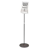 Durable 558957 - Sherpa Infobase Sign Stand, Acrylic/Metal, 40-60 High, Gray-DBL558957