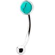 Silver 925 Green Turquoise Eyebrow Ring