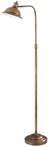 Lite Source LS-8550G/BRZ Minuteman Floor Lamp with Gold Bronze Metal Shade, Gold Bronze On Sale