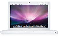 Apple MacBook MB403LL/A White - 2.4GHz Intel Core 2 Duo, 2GB DDR2 , 250GB SATA HD, SuperDrive 8x (DVD R DL/DVD RW/CD-RW), Intel GMA X3100 graphics, Built-in iSight camera; mini-DVI output port with support for DVI, VGA, S-video, and composite video , 13.3 (diagonal) glossy TFT, Built-in 10/100/1000BASE-T (Gigabit) Ethernet, AirPort Extreme Wi-Fi (based on IEEE 802.11n draft specification); built-in Bluetooth 2.0 + EDR (Enhanced Data Rate) module, Mac OS X v10.5 Leopard