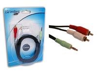 SANDBERG Saver MiniJack-RCA 500cm 197Z Rechner mit HiFi-Verstaerker verbinden Stereo