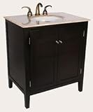 Antique Bathroom Vanity Single Sink Victorian Vanity LUX-H-168-T-32 : W32 x D22 x H36