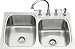 KOHLER K-3372-3-NA Verse Large/Medium Self-Rimming Kitchen Sink with Three-Hole Fauce...