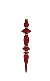 Barcana 10-Inch Shatterproof Elegant Red Finial, Christmas Ornament, Set of 3