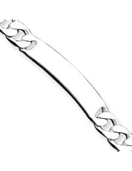 Sterling Silver 8inch Polished Engraveable Curb Link ID Bracelet