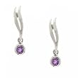 Sterling Silver Dangle Earrings with Amethyst Gemstones