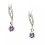 New Amethyst Sterling Silver Dangle Earrings
