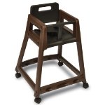CSL Foodservice & Hospitality 850C-BRN-KD - Plastic Stackable High Chair w/ Casters, Assembly Required, Brown