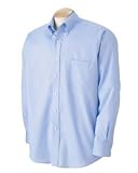 Men's Long Sleeve Cotton Pinpoint Dress Shirt