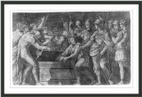 Historic Print XL Alexander the Great having Homers books buried under Darius tomb. 15