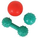 PIMPLE DUMBBELL W/BELL (RUBBER)
