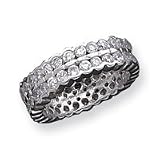 Sterling Silver CZ (Cubic Zirconia) Double Band Ring