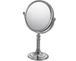 Brushed Nickel and Chrome Finish Vanity Stand Mirror