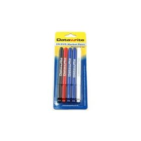 Datawrite CD/DVD Permanent Marker Pens (4 Pens + Eraser)