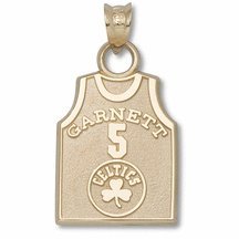 Kevin Garnett Boston Celtics 5/8 Garnett #5 Jersey Pendant - Gold Plated Jewelry