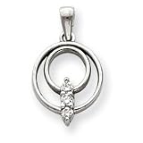 14k White Gold Moissanite Pendant