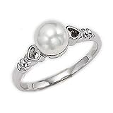14k White Gold, Akoya Pearl Ring