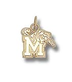 Univ Of Memphis M Tiger 3/8 Charm/Pendant -14K/10K, Stainless Steel or Gold Plated
