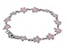 18K White Gold Pink Enamel Flower Bracelet