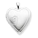 Silver 20mm Heart with Diamond Heart Locket