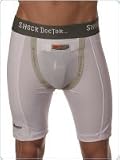 Shock Doctor White Compression Shorts with Flex Cup