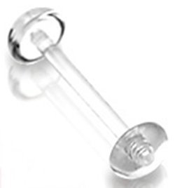 14g Clear Bioflex Tongue Ring Retainer Body Piercing with No-ceum Half Ball 14 Gauge 5/8" By Eg Gifts