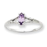 10k White Gold Genuine Rhodolite Garnet Ring - Size 6