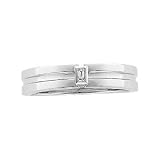 14K White Gold Diamond Wedding Band Duo - Gent's Ring