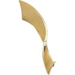 14K Yellow Gold Brooch W Diamond by Britney