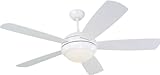 Monte Carlo Ceiling Fan 5DI52WHD Discus Fan - White Contemporary Indoor Fans 52