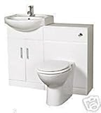 Vanity Sink Unit BTW Toilet White Bathroom Suite Basin