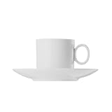Thomas Loft - Juego de café, 2 tazas, 2 platos, color blanco