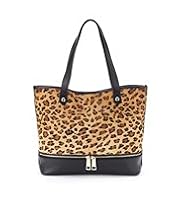 Autograph Leather Leopard Zip Shopper Bag