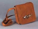 Small Leather Handbag / Purse with horse Embroidery