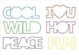Wild Bands Text Phrases Shaped Rubber Bands