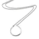Sterling Silver Oval Charm Holder 17in Necklace