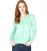 Bobble Button Plain Cardigan