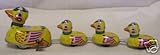 Tin Wind up Duck Family Over 11" Long