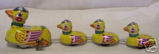 Tin Wind up Duck Family Over 11