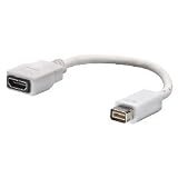 LuvMac Apple Mini DVI to HDMI adapter cable - Plug & Play....Free Gold High Quality HDMI Cable